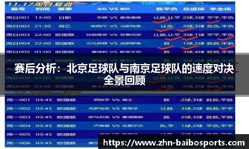赛后分析:北京足球队与南京足球队的速度对决全景回顾